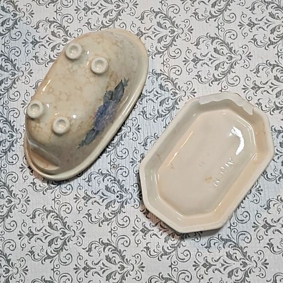 Vintage 80s Farmhouse Shabby 3 Lot Athens USA Soap Bathroom Dish - Picture 8 of 13